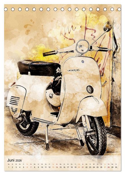 Produktbild: Motorroller - Vespa Galerie (Tischkalender 2026 DIN A5 hoch), CALVENDO Monatskalender