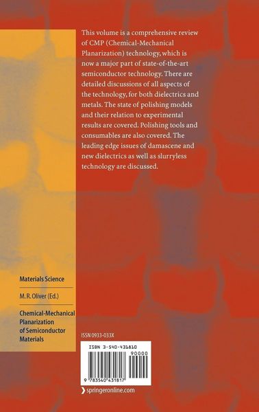 Produktbild: Chemical-Mechanical Planarization of Semiconductor Materials