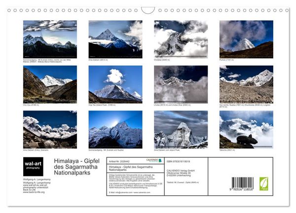 Produktbild: Himalaya - Gipfel des Sagarmatha Nationalparks (Wandkalender 2026 DIN A3 quer), CALVENDO Monatskalender