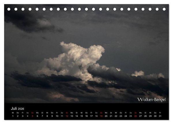 Produktbild: Wolken-Kunstwerke (Tischkalender 2026 DIN A5 quer), CALVENDO Monatskalender