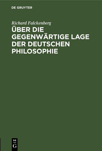 Produktbild: &Uuml;ber die gegenw&auml;rtige Lage der deutschen Philosophie