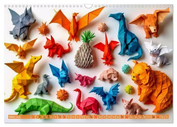 Produktbild: Origami-Formen (Wandkalender 2026 DIN A3 quer), CALVENDO Monatskalender