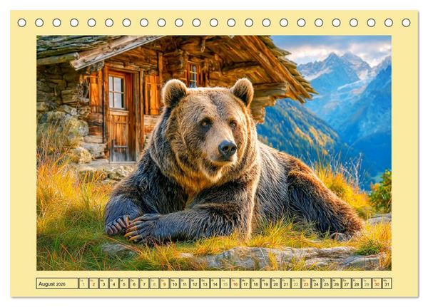 Produktbild: Im Herz der Wildnis. Die beeindruckende St&auml;rke und Stille der B&auml;ren (Tischkalender 2026 DIN A5 quer), CALVENDO Monatskalender