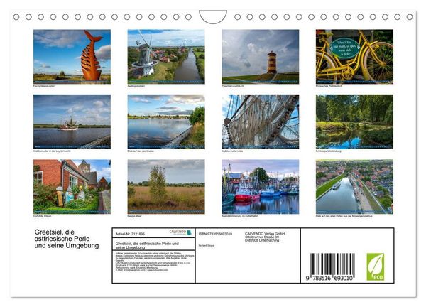 Produktbild: Greetsiel, die ostfriesische Perle und seine Umgebung (Wandkalender 2026 DIN A4 quer), CALVENDO Monatskalender