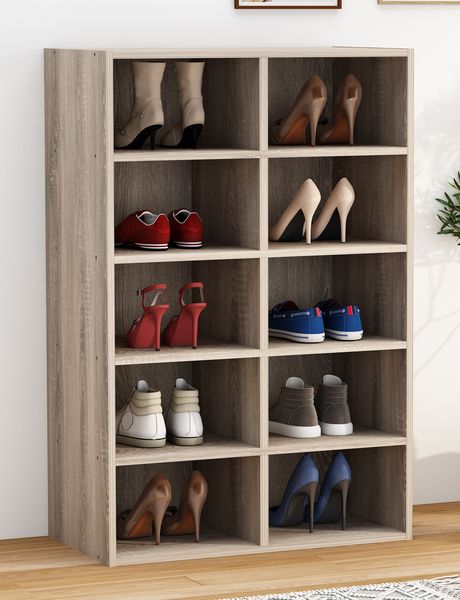 Produktbild: Holz Regal Schuhschrank Schuhregal Hinsol M
