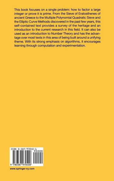 Produktbild: Factorization and Primality Testing