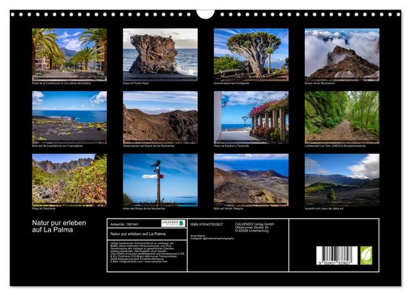 Produktbild: Natur pur erleben auf La Palma (Wandkalender 2026 DIN A3 quer), CALVENDO Monatskalender