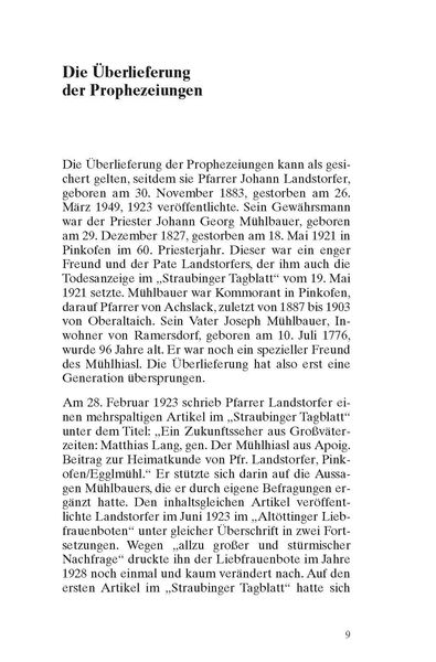 Produktbild: Die Prophezeiungen des M&uuml;hlhiasl
