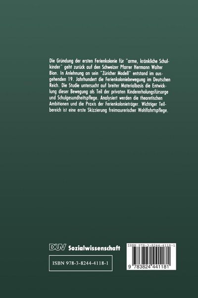 Produktbild: Die Ferienkoloniebewegung