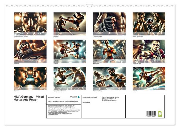 Produktbild: MMA Germany - Mixed Martial Arts Power (Wandkalender 2026 DIN A2 quer), CALVENDO Monatskalender