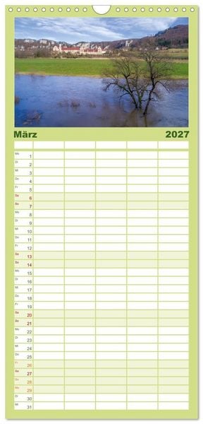 Produktbild: Familienplaner 2027 - Gro&szlig;e Landschaft Obere Donau mit 5 Spalten (Wandkalender, 21 x 45 cm) CALVENDO