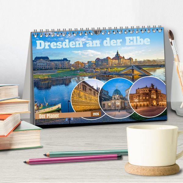 Produktbild: Dresden an der Elbe - Der Planer (Tischkalender 2026 DIN A5 quer), CALVENDO Monatskalender