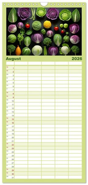 Produktbild: Familienplaner 2026 - Ordentlich Frutarisch mit 5 Spalten (Wandkalender, 21 x 45 cm) CALVENDO