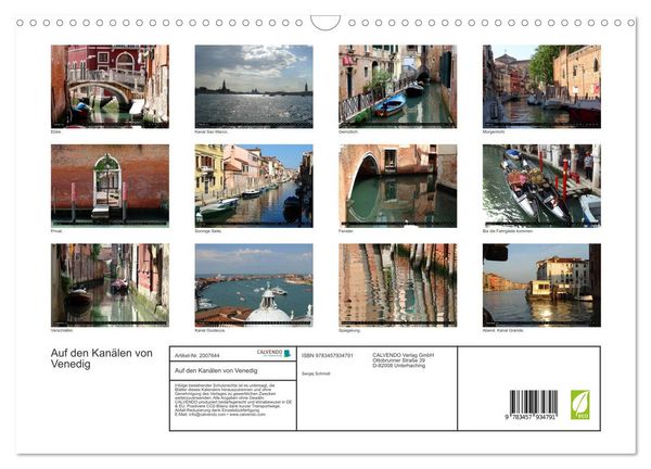 Produktbild: Auf den Kan&auml;len von Venedig (Wandkalender 2026 DIN A3 quer), CALVENDO Monatskalender