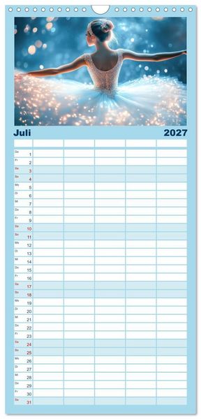 Produktbild: Familienplaner 2027 - Ballerinas in Diamanten mit 5 Spalten (Wandkalender, 21 x 45 cm) CALVENDO