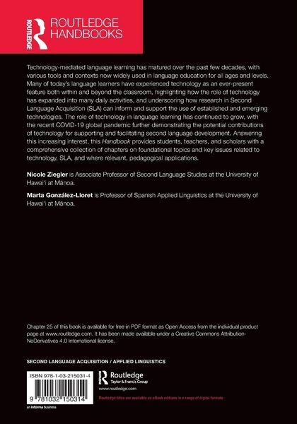Produktbild: The Routledge Handbook of Second Language Acquisition and Technology