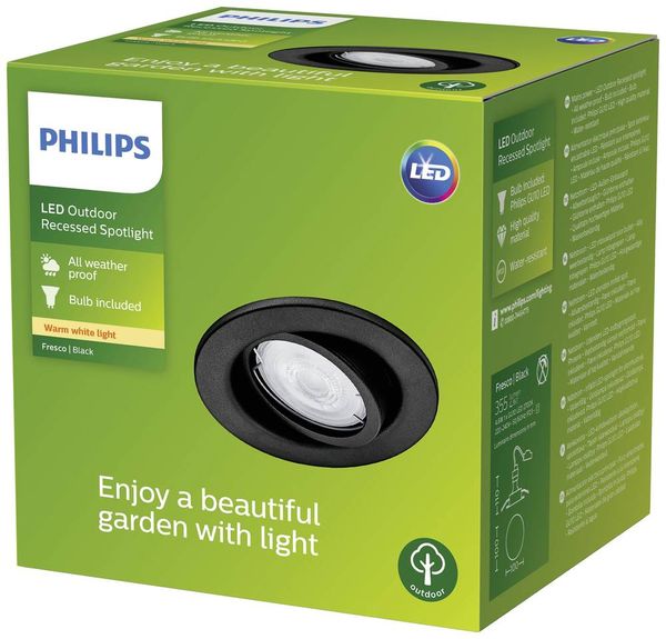 Produktbild: Philips LED 8720169266858 Fresco LED-Einbauleuchte GU10 4.6W Schwarz