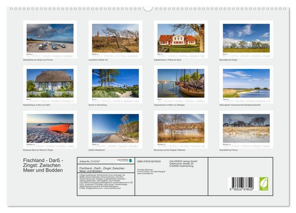 Produktbild: Fischland - Dar&szlig; - Zingst: Zwischen Meer und Bodden (hochwertiger Premium Wandkalender 2026 DIN A2 quer), Kunstdruck in Hochglanz