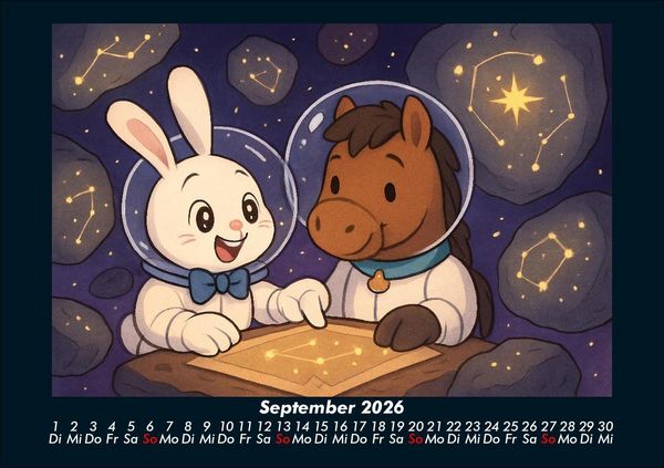 Produktbild: Bouncy & Huf - Im Weltraum 2026 Fotokalender DIN A5