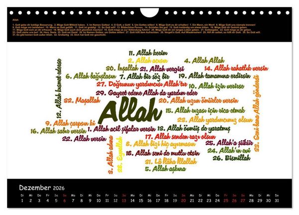 Produktbild: Sprachkalender T&uuml;rkisch-Deutsch (Wandkalender 2026 DIN A4 quer), CALVENDO Monatskalender
