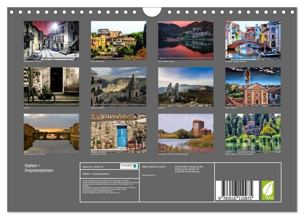 Produktbild: Italien &bull; Impressionen (Wandkalender 2026 DIN A4 quer), CALVENDO Monatskalender