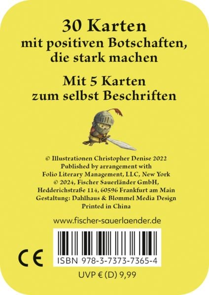 Produktbild: Die kleine Rittereule Mutmachkarten