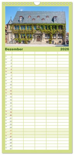 Produktbild: Familienplaner 2026 - Historisches Quedlinburg - Sachsen-Anhalt mit 5 Spalten (Wandkalender, 21 x 45 cm) CALVENDO