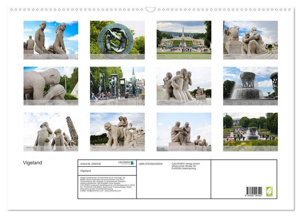 Produktbild: Vigeland (Wandkalender 2027 DIN A2 quer), CALVENDO Monatskalender