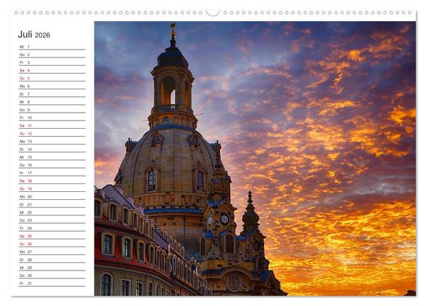 Produktbild: Dresden - Die Frauenkirche (hochwertiger Premium Wandkalender 2026 DIN A2 quer), Kunstdruck in Hochglanz