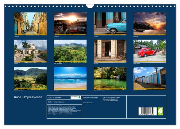 Produktbild: Kuba &bull; Impressionen (Wandkalender 2026 DIN A3 quer), CALVENDO Monatskalender