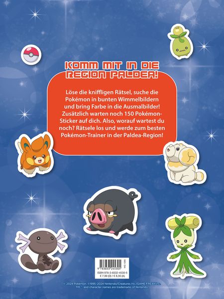 Produktbild: Pok&eacute;mon: Willkommen in Paldea!: Suchen &ndash; R&auml;tseln &ndash; Stickern &ndash; Malen