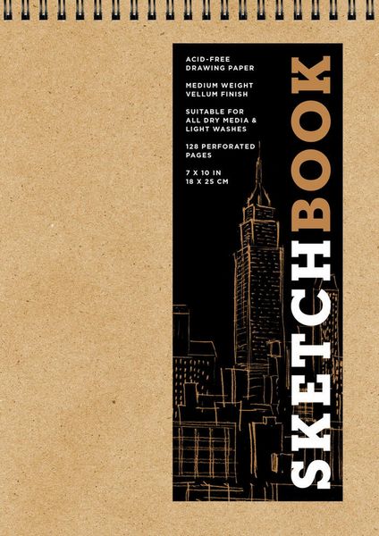Produktbild: Sketchbook 7 x 10" Fliptop Landscape Kraft Spiral Hardcover Mixed Media Sketchbook for Drawing