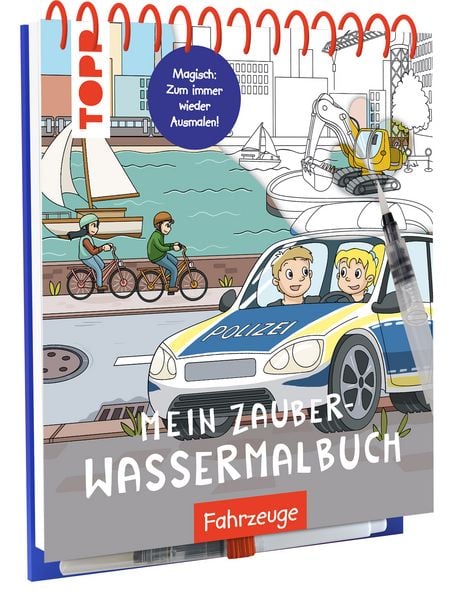 Mein Zauber-Wassermalbuch Fahrzeuge, Gebundene Ausgabe von Janina Heese, Frechverlag GmbH, 9783735891495