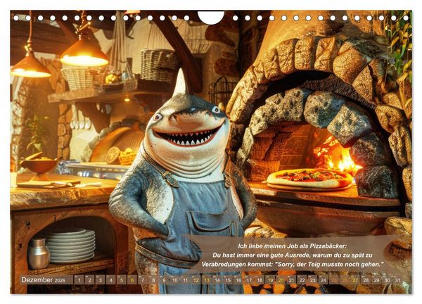 Produktbild: Tierisch lustige Pizzab&auml;cker (Wandkalender 2026 DIN A4 quer), CALVENDO Monatskalender