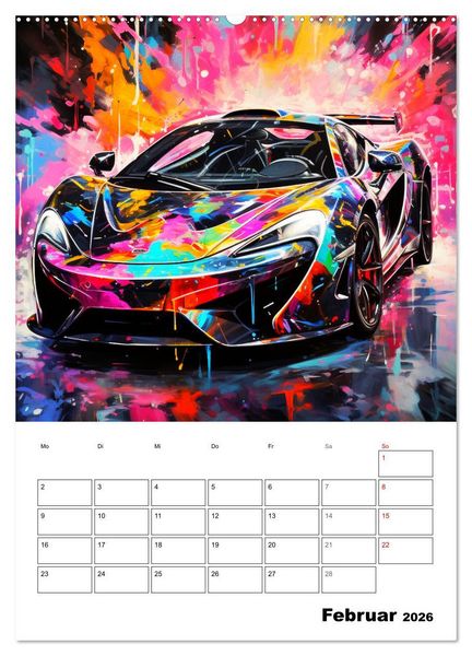 Produktbild: Sportauto Paintings (Wandkalender 2026 DIN A2 hoch), CALVENDO Monatskalender