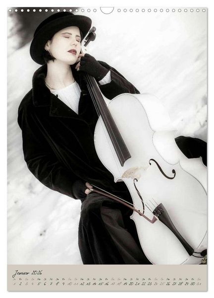 Produktbild: Wei&szlig;es Cello auf Reisen (Wandkalender 2026 DIN A3 hoch), CALVENDO Monatskalender