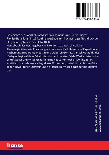 Produktbild: Geschichte des k&ouml;niglich s&auml;chsischen Ingenieur- und Pionier-Korps