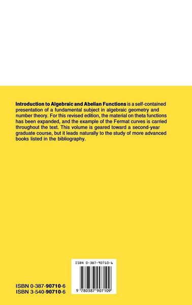 Produktbild: Introduction to Algebraic and Abelian Functions