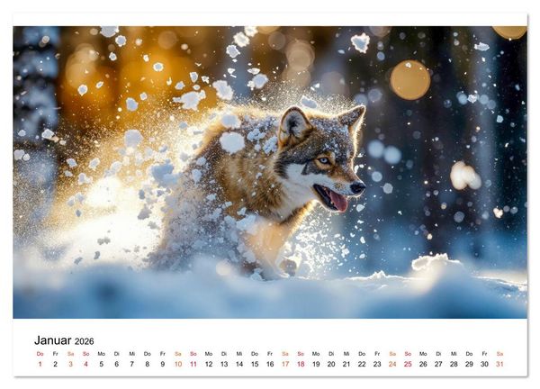 Produktbild: Im Reich der W&ouml;lfe (Wandkalender 2026 DIN A2 quer), CALVENDO Monatskalender