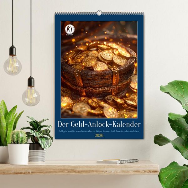 Produktbild: Der Geld-Anlock-Kalender (Wandkalender 2026 DIN A2 hoch), CALVENDO Monatskalender