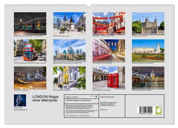Produktbild: LONDON Magie einer Metropole (hochwertiger Premium Wandkalender 2026 DIN A2 quer), Kunstdruck in Hochglanz
