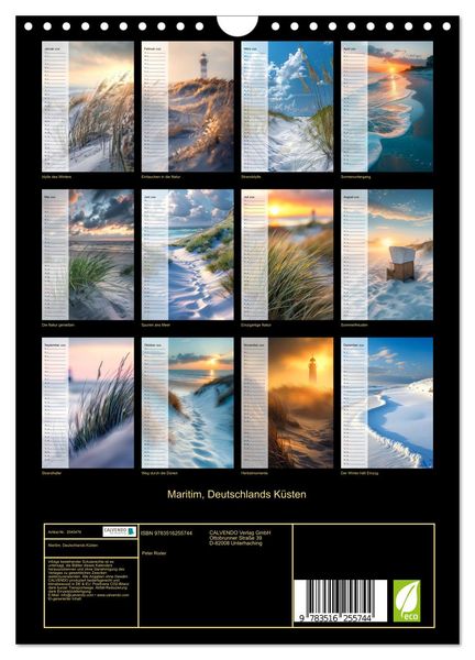 Produktbild: Maritim, Deutschlands K&uuml;sten (Wandkalender 2026 DIN A4 hoch), CALVENDO Monatskalender