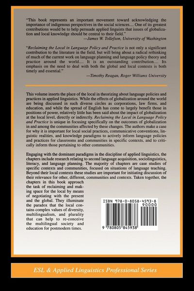 Produktbild: Reclaiming the Local in Language Policy and Practice