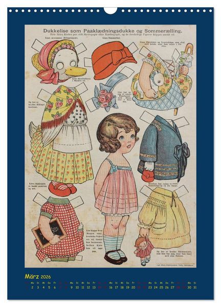Produktbild: Dukke Lise Kalender - Anziehpuppen aus Papier (Wandkalender 2026 DIN A3 hoch), CALVENDO Monatskalender