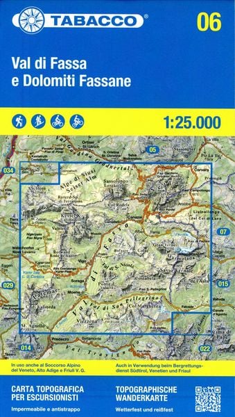 06 Val di Fassa e Dolomiti Fassane, Karte von , Tabacco Editrice, 9788883151538