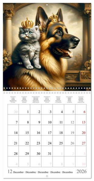 Produktbild: Des amis inhabituels (Calendrier mural carr&eacute; 2026 30x30 cm) Calendrier double avec une page pour vos prises de notes
