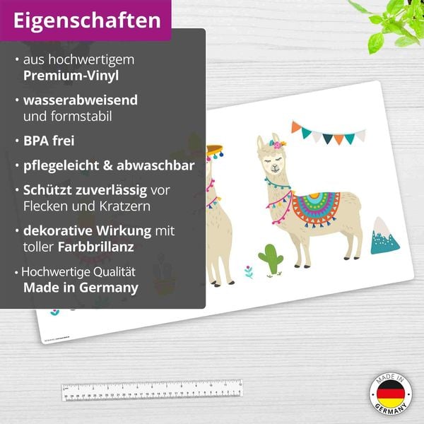 Produktbild: Cover-your-desk Schreibtischunterlage f&uuml;r Kinder Alpaka, aus hochwertigem Vinyl , 75 x 40 cm