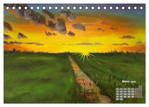 Produktbild: Landschaften in Acryl & Aquarell (Tischkalender 2026 DIN A5 quer), CALVENDO Monatskalender