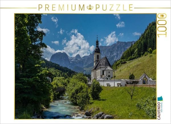 Produktbild: CALVENDO Puzzle Pfarrkirche St. Sebastian in Ramsau | 1000 Teile Lege-Gr&ouml;&szlig;e 64x48cm Foto-Puzzle f&uuml;r gl&uuml;ckliche Stunden