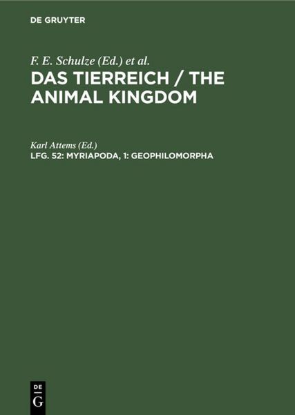 Produktbild: Myriapoda, 1: Geophilomorpha